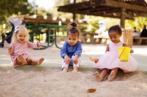 Children on the playground learning by playing