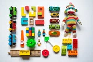Variety of sensory toys neatly displayed