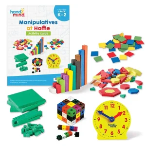 Manual and all components of the Manipulatives at Home Kit displayed